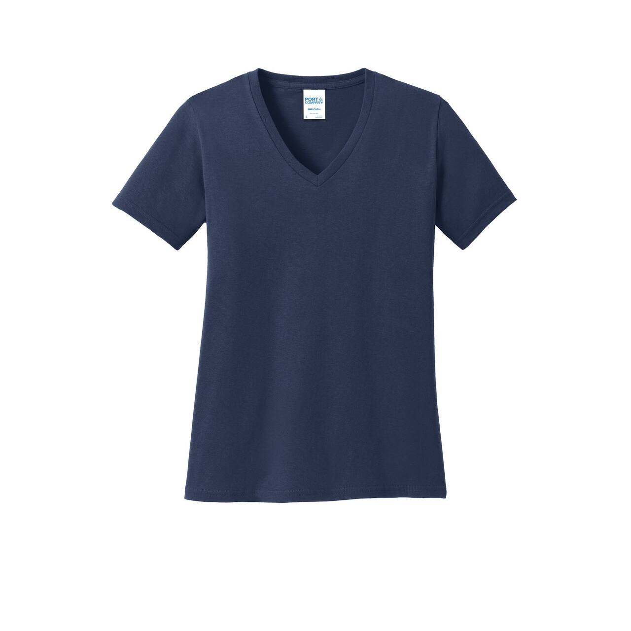 Port & Company® Ladies Core Cotton Neutrals V-Neck T-Shirt